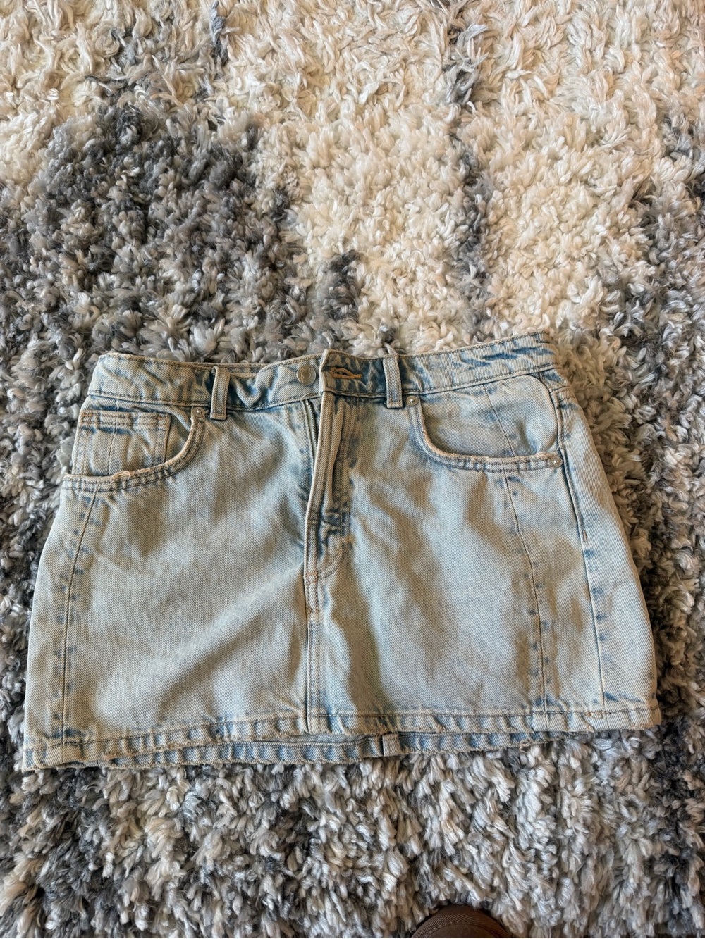 ZARA Light Wash Denim Mini Skirt | M
